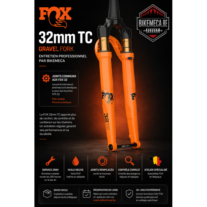 FOX 32 TC Gravel onderhoud | 200u Service | Bikemeca België